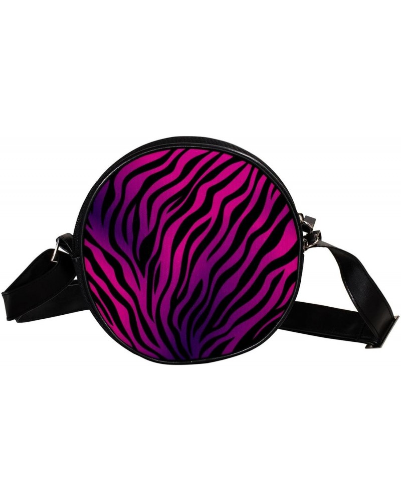 Crossbody Bags for Women,Crossbody Bag Men,Small Sling Bag,Animal Zebra Purple Stripes,Crossbody Purse $8.36 Crossbody Bags