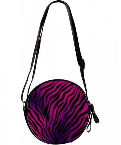 Crossbody Bags for Women,Crossbody Bag Men,Small Sling Bag,Animal Zebra Purple Stripes,Crossbody Purse $8.36 Crossbody Bags