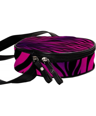 Crossbody Bags for Women,Crossbody Bag Men,Small Sling Bag,Animal Zebra Purple Stripes,Crossbody Purse $8.36 Crossbody Bags