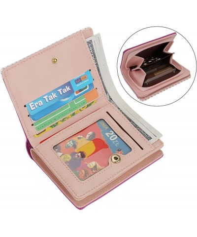 Girls Wallet Unicorn Small Card Holder Women Purse Vegan Leather Coin Pocket Cute Pendant Tassel 0253 Rose Red $11.59 Wallets