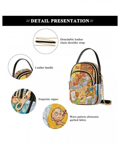 Funny Cartoon Toy Multi Pockets Crossbody Bags for Women Zip Cell Phone Purse Wallet Bag with Detachable Shoulder Strap Shoul...