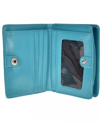 Women's Premium Vegan Clutch Cardholder Zipper Wallet Purse with Pretty Create Your Dream Teal $14.86 Wallets