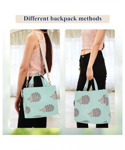 Purse Totes for Women Hedgehog Polka Dots Teal Gym Tote Handbag Teacher Tote Bag Work Tote Pockets Hedgehog Polka Dots Teal $...