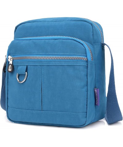 Shoulder Handbags for Women Multiple Pockets Crossbody Purse Bags Waterproof Nylon Messenger Bag Sky Blue $11.75 Shoulder Bags