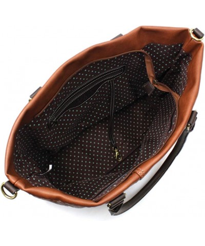 Laser Cut Crossbody Shoulder bag Tote Bag Faux Leather Brown Metal Dragonfly With Oange Butterfly $31.51 Totes