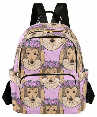 Dog Flower Backpack Purse for Women Small Mini Women's Fashion Backpack Back Pack Handbag Lady Purse,S Small $17.97 Backpacks