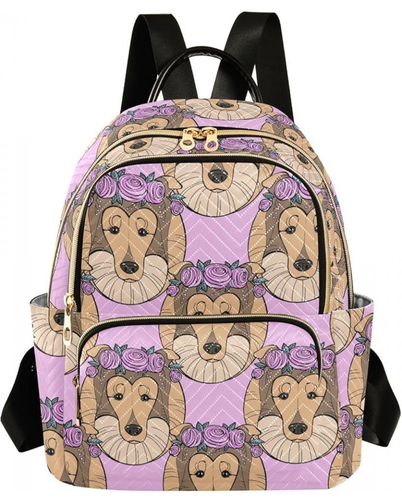 Dog Flower Backpack Purse for Women Small Mini Women's Fashion Backpack Back Pack Handbag Lady Purse,S Small $17.97 Backpacks