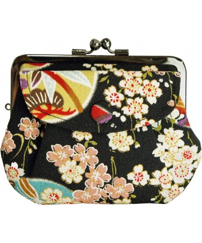 b-andyu Japanese Goods 3.8 Parent-Child Gamaguchi Weeping Cherry Blossom Black 103 $14.16 Wallets