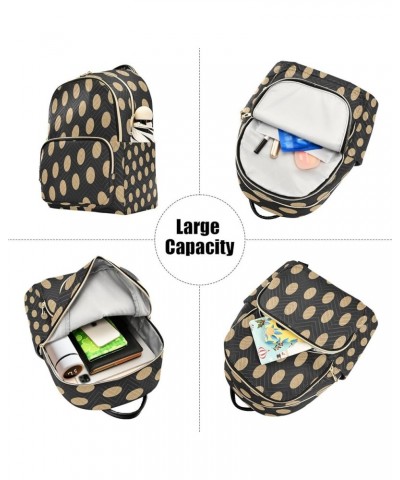 Backpack Purse for Women Gold and Black Polka Dot Glitter Casual Shoulder Bag Small Backpack S Medium $13.52 Backpacks