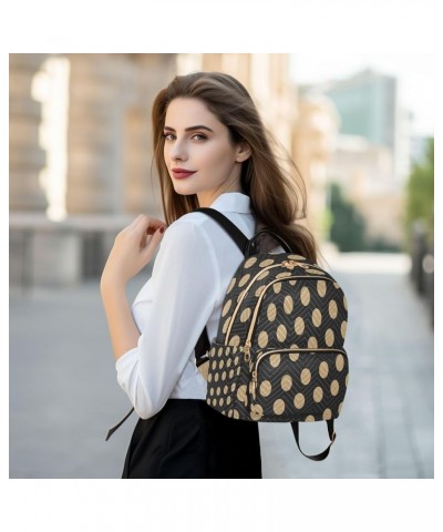 Backpack Purse for Women Gold and Black Polka Dot Glitter Casual Shoulder Bag Small Backpack S Medium $13.52 Backpacks