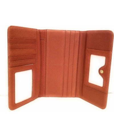 Embroidered Soft Genuine Leather Ladies Trifold Clutch Wallet Tan Horse Head $8.63 Clutches