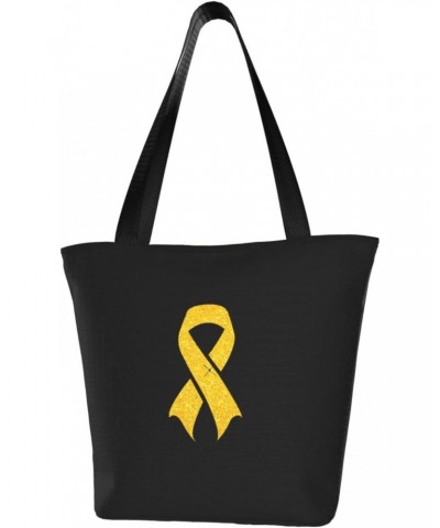 Childhood Cancer Awareness Women'S Casual One Shoulder Carry Shopping Bag Large Capacity Working Storage Handbag $17.58 Shoul...