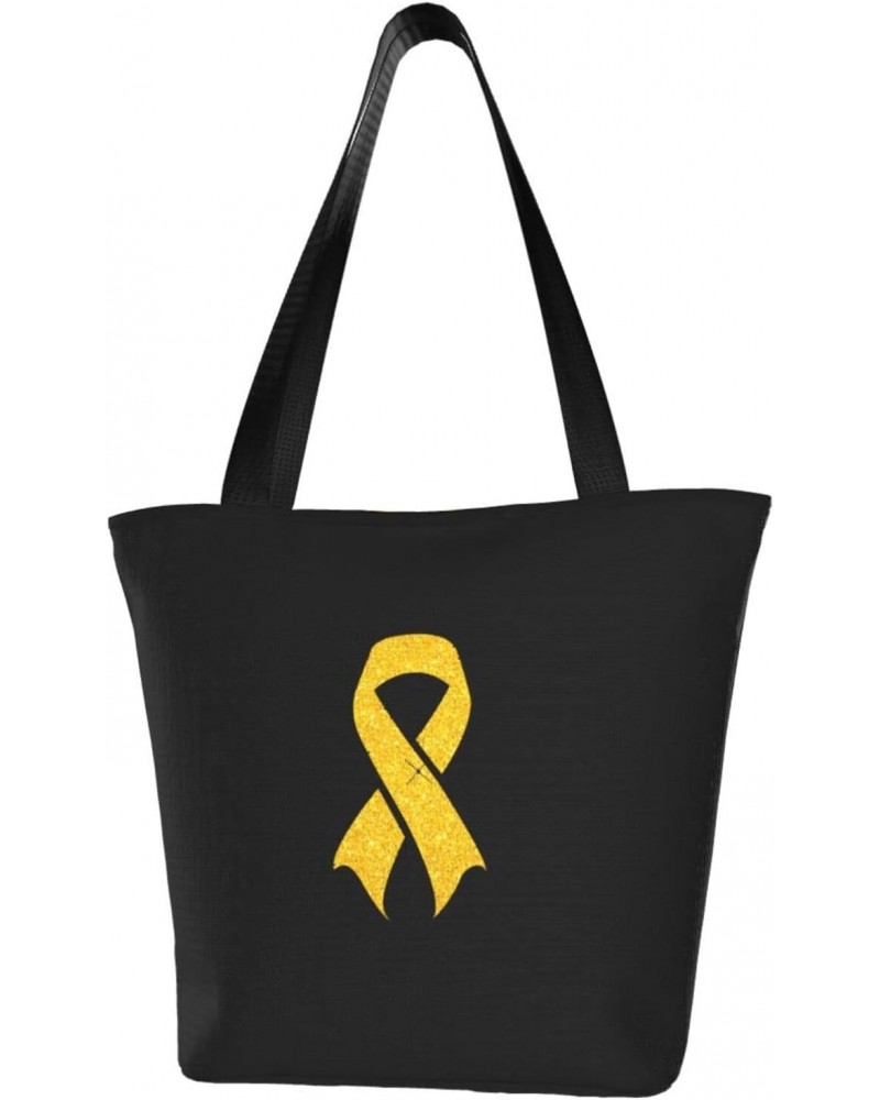 Childhood Cancer Awareness Women'S Casual One Shoulder Carry Shopping Bag Large Capacity Working Storage Handbag $17.58 Shoul...