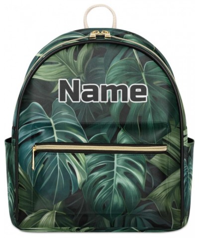 Hawaiian Palm Tree Leaves Custom Mini Backpack Purse for Women Personalized Fashion Leather Small Backpack Shoulder Handbag T...