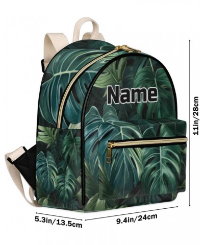 Hawaiian Palm Tree Leaves Custom Mini Backpack Purse for Women Personalized Fashion Leather Small Backpack Shoulder Handbag T...