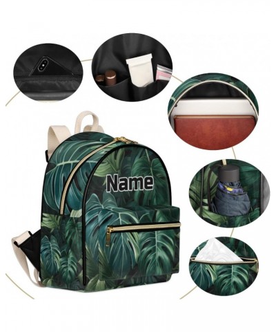 Hawaiian Palm Tree Leaves Custom Mini Backpack Purse for Women Personalized Fashion Leather Small Backpack Shoulder Handbag T...