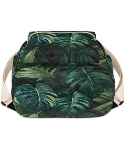 Hawaiian Palm Tree Leaves Custom Mini Backpack Purse for Women Personalized Fashion Leather Small Backpack Shoulder Handbag T...