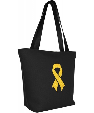 Childhood Cancer Awareness Women'S Casual One Shoulder Carry Shopping Bag Large Capacity Working Storage Handbag $17.58 Shoul...