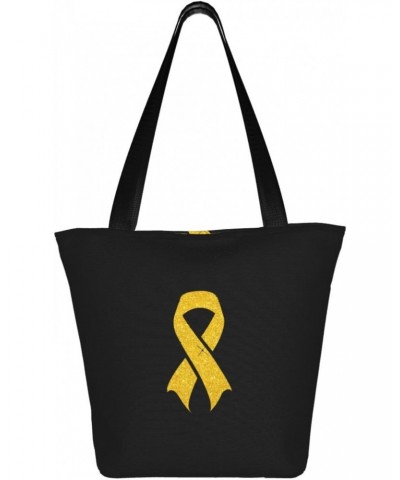 Childhood Cancer Awareness Women'S Casual One Shoulder Carry Shopping Bag Large Capacity Working Storage Handbag $17.58 Shoul...