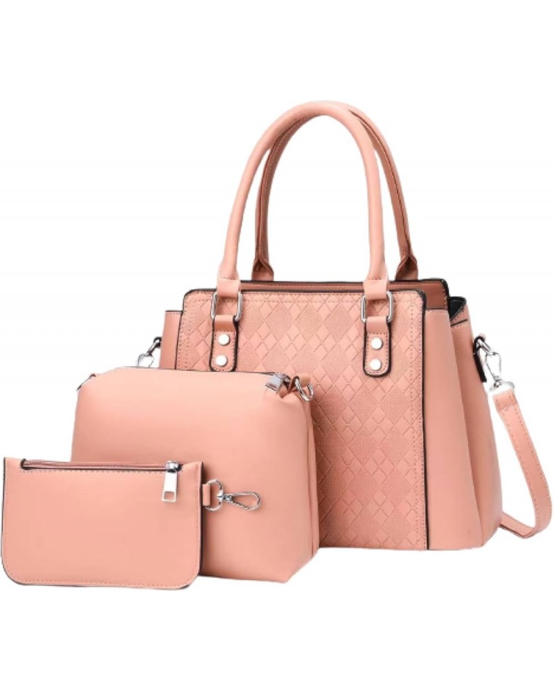 Women's handbag 3PCS Purses for Women Tote Purse and Wallet Set Shoulder crossbody Bags Suitable for Women 3pcs of sets Pink ...