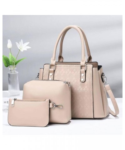 Women's handbag 3PCS Purses for Women Tote Purse and Wallet Set Shoulder crossbody Bags Suitable for Women 3pcs of sets Pink ...