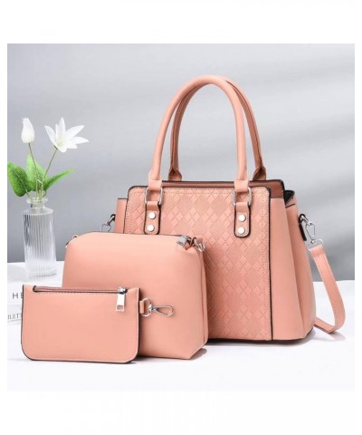 Women's handbag 3PCS Purses for Women Tote Purse and Wallet Set Shoulder crossbody Bags Suitable for Women 3pcs of sets Pink ...