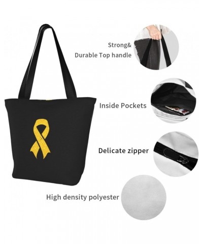 Childhood Cancer Awareness Women'S Casual One Shoulder Carry Shopping Bag Large Capacity Working Storage Handbag $17.58 Shoul...