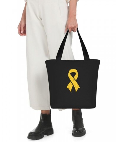 Childhood Cancer Awareness Women'S Casual One Shoulder Carry Shopping Bag Large Capacity Working Storage Handbag $17.58 Shoul...