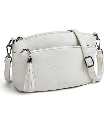 Quilted Crossbody Bags for Women Crossbody Purses Vegan Leather Purses Small Shoulder Handbags with Wide Strap 6-1 White $15....