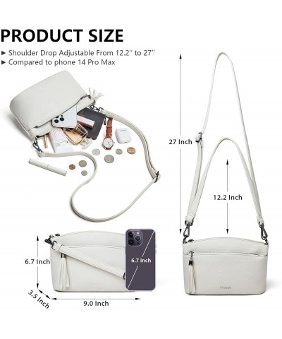 Quilted Crossbody Bags for Women Crossbody Purses Vegan Leather Purses Small Shoulder Handbags with Wide Strap 6-1 White $15....