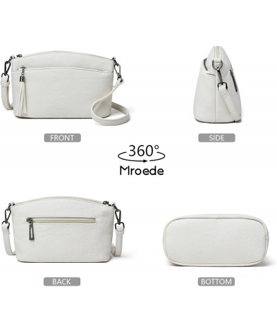 Quilted Crossbody Bags for Women Crossbody Purses Vegan Leather Purses Small Shoulder Handbags with Wide Strap 6-1 White $15....