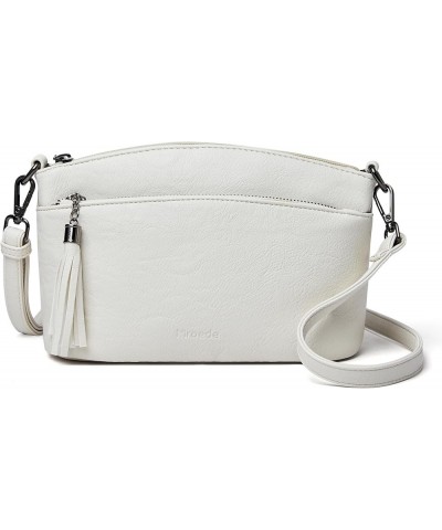 Quilted Crossbody Bags for Women Crossbody Purses Vegan Leather Purses Small Shoulder Handbags with Wide Strap 6-1 White $15....