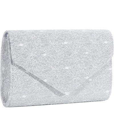 Formal Clutch Purse for Women Glitter Evening Bags Floral Lace Envelope Handbags for Wedding Party Cocktail Prom V2- White $1...