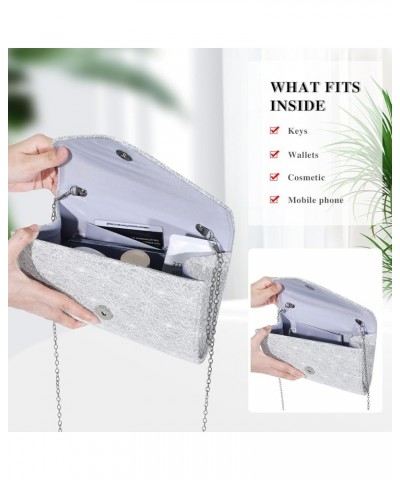 Formal Clutch Purse for Women Glitter Evening Bags Floral Lace Envelope Handbags for Wedding Party Cocktail Prom V2- White $1...