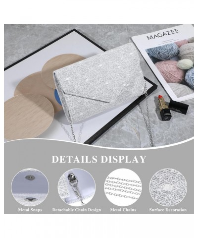 Formal Clutch Purse for Women Glitter Evening Bags Floral Lace Envelope Handbags for Wedding Party Cocktail Prom V2- White $1...