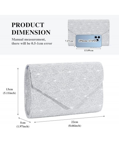 Formal Clutch Purse for Women Glitter Evening Bags Floral Lace Envelope Handbags for Wedding Party Cocktail Prom V2- White $1...