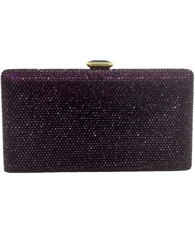 Elegant Crystal Evening Bags for Women Formal Party Box Clutch Wedding Rhinestone Handbags Bridal Purse Purple $17.55 Evening...