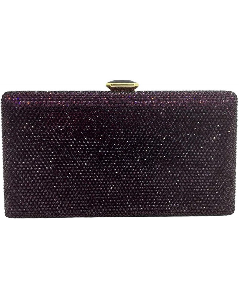 Elegant Crystal Evening Bags for Women Formal Party Box Clutch Wedding Rhinestone Handbags Bridal Purse Purple $17.55 Evening...