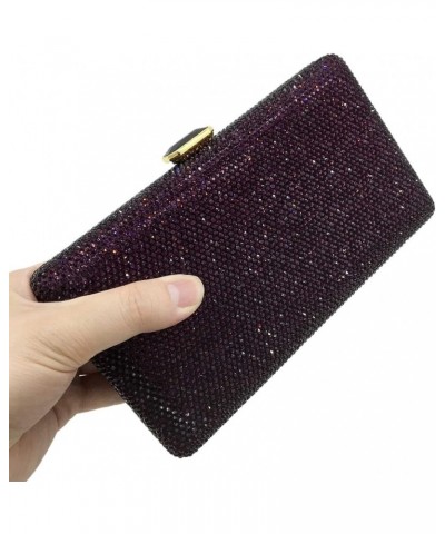 Elegant Crystal Evening Bags for Women Formal Party Box Clutch Wedding Rhinestone Handbags Bridal Purse Purple $17.55 Evening...