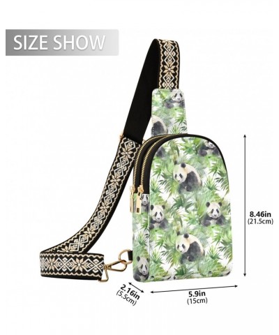 Sling Bag for Women Cute Watercolor Panda Crossbody Bag Small Chest Bag Shoulder Bag Cell Phone Purse for Casual Travel Hikin...