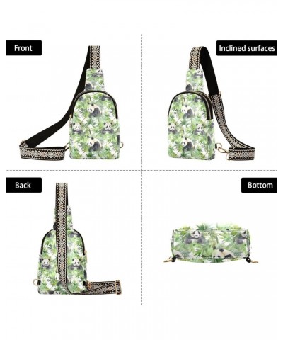 Sling Bag for Women Cute Watercolor Panda Crossbody Bag Small Chest Bag Shoulder Bag Cell Phone Purse for Casual Travel Hikin...