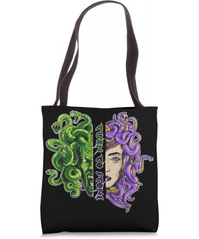 Turn To Stone Medusa Head Gorgo Snake Hair Greek Mythology Tote Bag $13.56 Totes