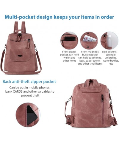 Backpack Purse for Women, Women Backpack Purse Small Leather Waterproof Anti-theft Shoulder Bags Handbags Ladies Pink $17.33 ...