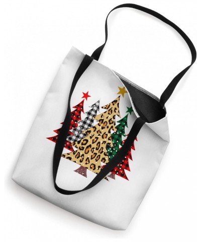 merry trees with buffalo red plaid leopard design Tote Bag $8.61 Totes