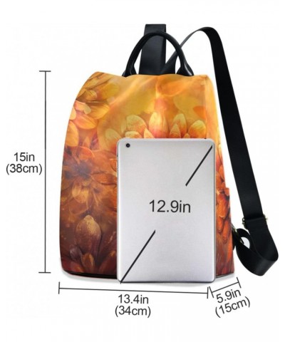 Painting Flower Withyellow Backpack for Women, Fashion Anti Theft Casual Daypack Shoulder Bag Purse for Travel Work 15 inches...