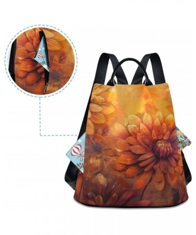 Painting Flower Withyellow Backpack for Women, Fashion Anti Theft Casual Daypack Shoulder Bag Purse for Travel Work 15 inches...