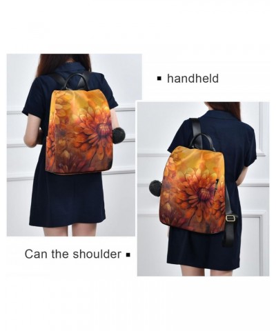 Painting Flower Withyellow Backpack for Women, Fashion Anti Theft Casual Daypack Shoulder Bag Purse for Travel Work 15 inches...