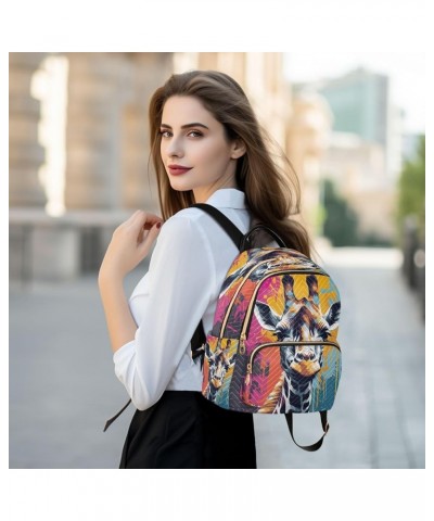 Colorful Giraffe Backpack Purse for Women Anti-theft Small Fashion Travel Backpack Handbag Back Pack Lady Purse,M Medium $14....