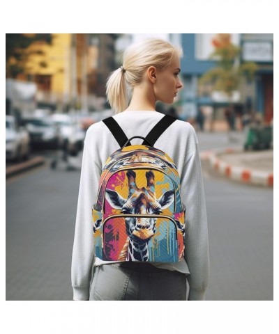 Colorful Giraffe Backpack Purse for Women Anti-theft Small Fashion Travel Backpack Handbag Back Pack Lady Purse,M Medium $14....