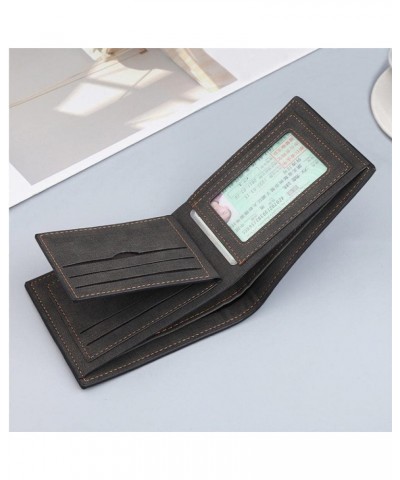 Retro Matte Wallets Splicing Hasp Coins Male Card Hders Money Clip (Color : Dark Coffee) Black $49.44 Wallets